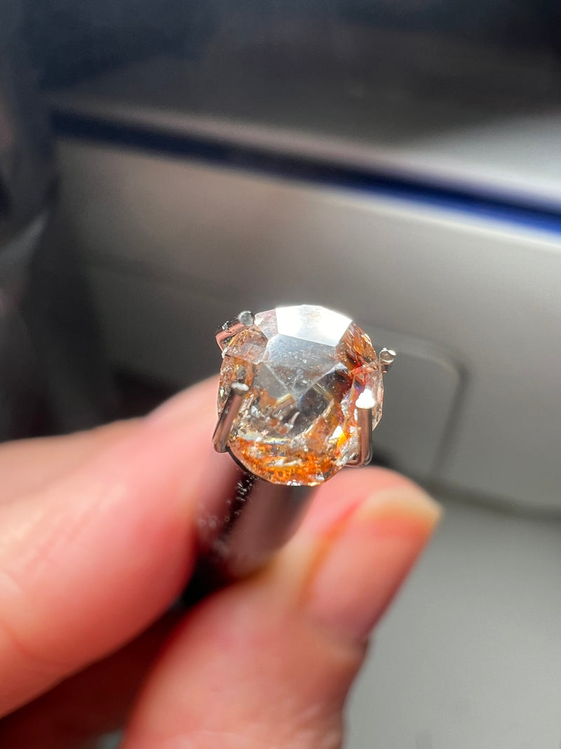 0.86ct salt and pepper rose cut