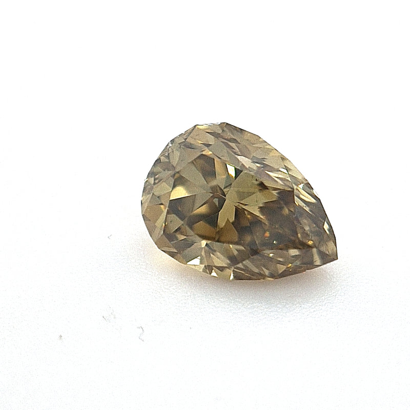 HRD Pear Shape 0.85ct - Fancy Intense Olive-Brown