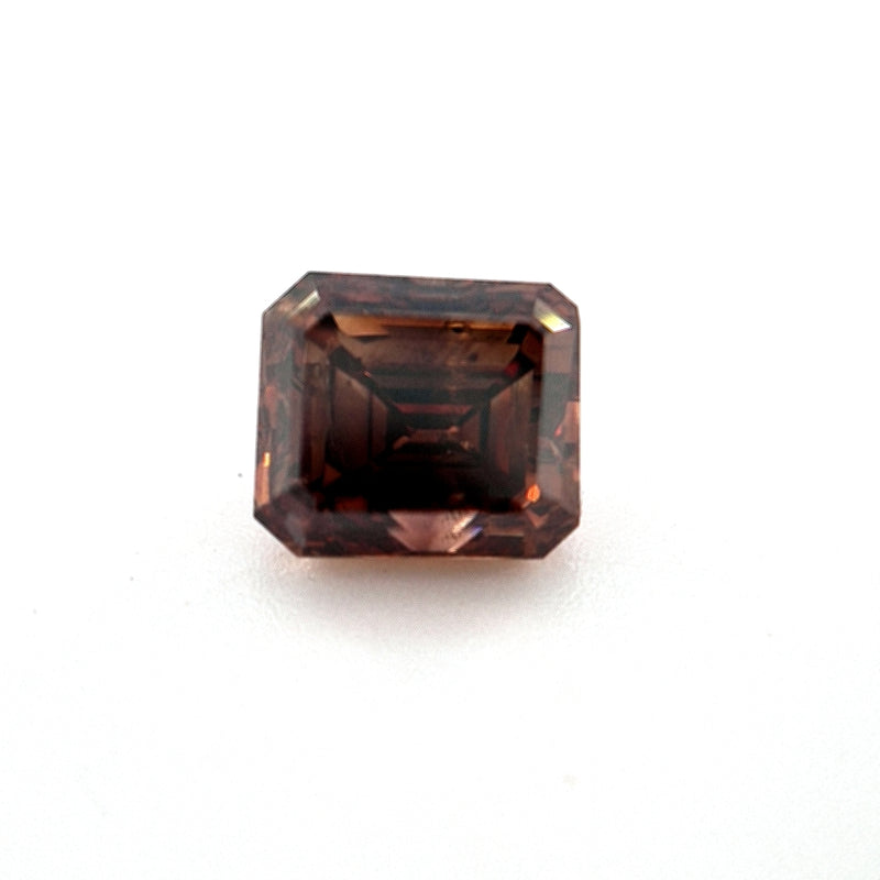 Emerald Cut 0.99ct Dark Orange Brown SI